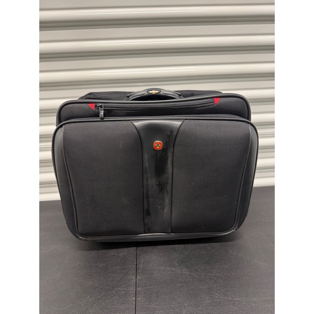 SwissGear Rolling Laptop Briefcase Black Ballistic Nylon Travel Bag Wheels